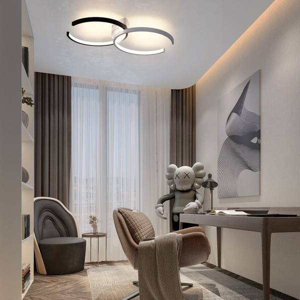 Plafonnier LED Dagmar Noir - Métal - 32 x 9 x 54 cm