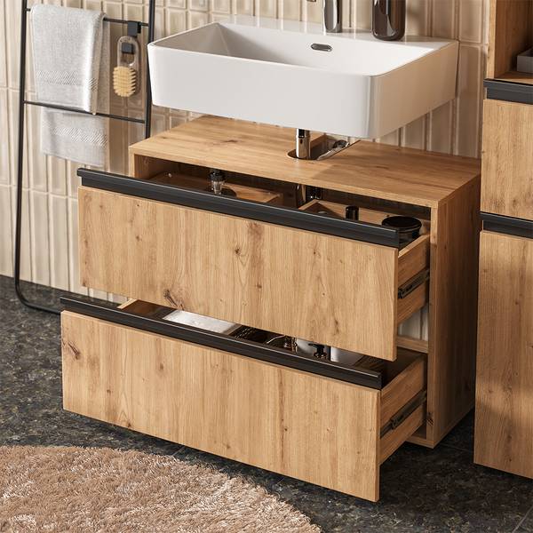Badmöbel-Set Torren 59600 Braun - Holzwerkstoff - 80 x 58 x 35 cm