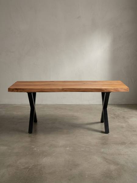 Couchtisch SANABRIA mit X-Gestell Braun - Akazie - 120 x 46 x 60 cm