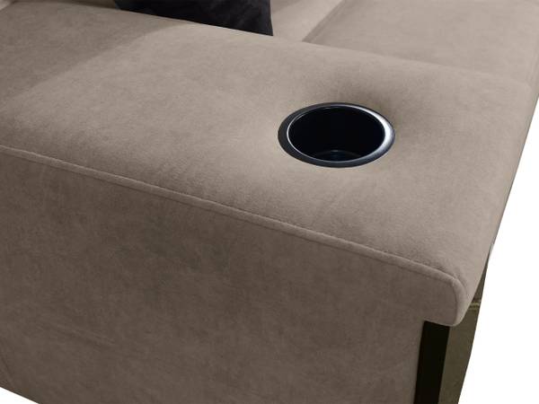 Ecksofa Alicante IV Mini Beige - Schwarz - Ecke davorstehend links