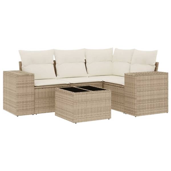 Garten-Lounge-Set 3035573-2 (5-teilig) Beige - Creme - Weiß