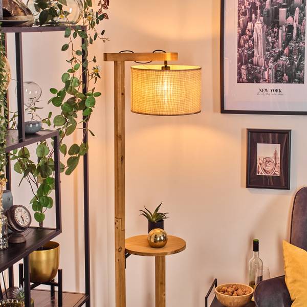 Stehlampe Milanesi Beige - Holzwerkstoff - Metall - 43 x 172 x 50 cm