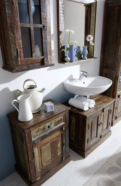 RIVERBOAT Badezimmer-Unterschrank Massivholz - 66 x 60 x 43 cm