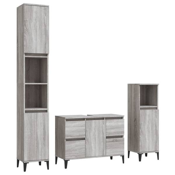 Badmöbel 3029319_de 3er Set Grau