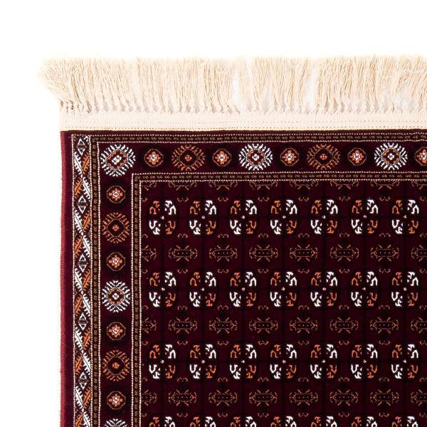 Orientteppich Afghan Mauri Rot - Naturfaser - 100 x 1 x 100 cm