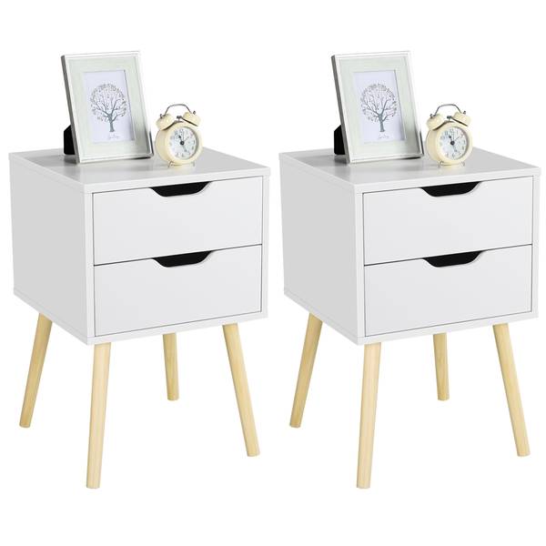 Unionly Nachttisch Mit 2 Schubladen – Weiß, 41x30x50 Cm, Stoffschubladen, Stahlrahmen, Vielseitiger Beistelltisch Für Schlafzimmer & Wohnzimmer