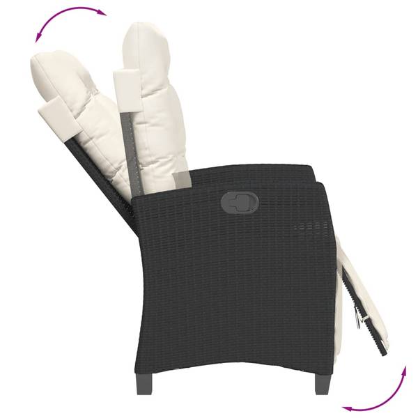 Salle à manger 3033392-3 lot de 5 Noir - Polyrotin - 80 x 74 x 160 cm