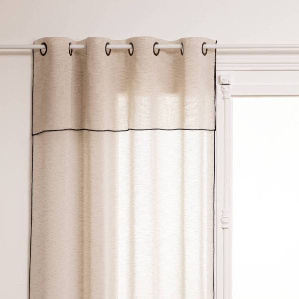 Voilage FRED Beige - Métal - 140 x 240 x 1 cm