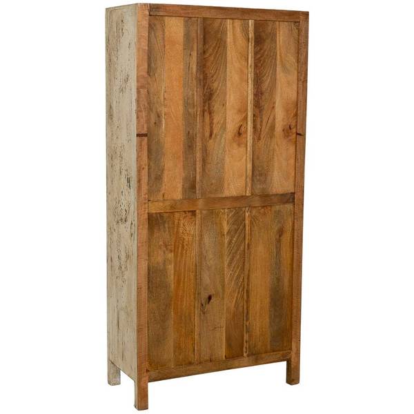 Vitrine Marfil Grau - Massivholz - 85 x 180 x 40 cm