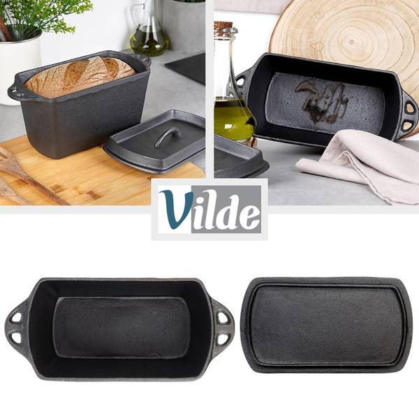 Brotbackform 279052 Schwarz - Gusseisen - 12 x 12 x 27 cm