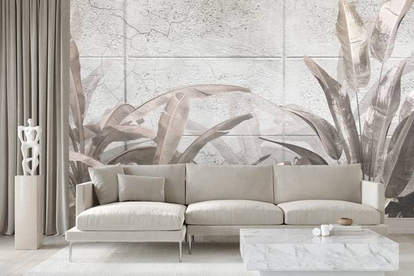 Vlies-Fotobehang TROPISCHE Planten Beton 90 x 60 x 60 cm