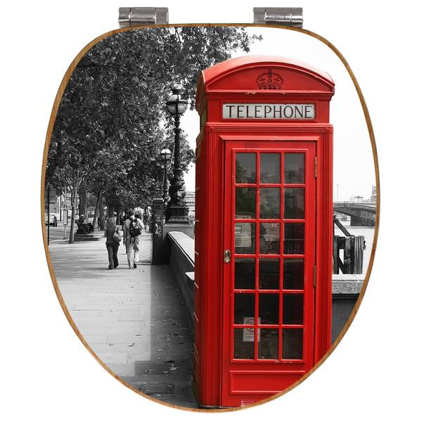 WC-Sitz mit Absenkautomatik London Red T Bambus - Holzwerkstoff - 38 x 5 x 49 cm