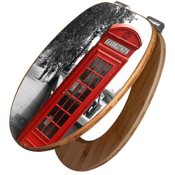 WC-Sitz mit Absenkautomatik London Red T Bambus - Holzwerkstoff - 38 x 5 x 49 cm