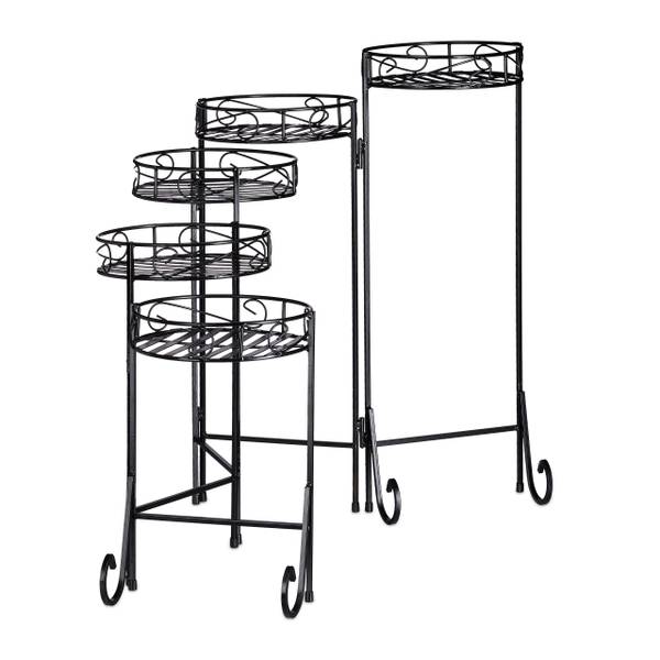Plantenrek metaal 5 etages zwart - ijzer - 125 x 65 x 23 cm