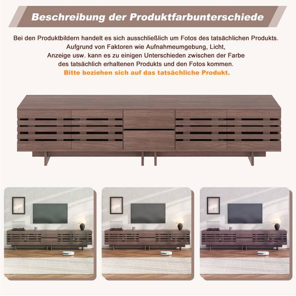 Tv-lowboard CL-RM Braun - Holzwerkstoff - 200 x 55 x 40 cm