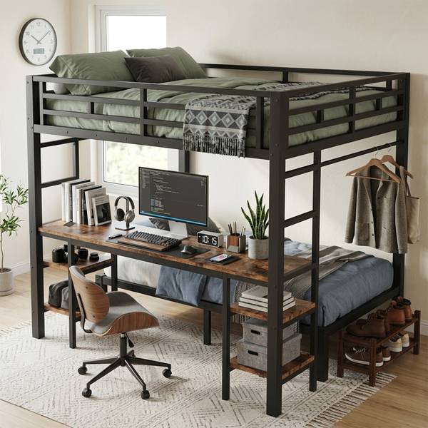 Etagenbett JINHEIBUCH Ⅰ Schwarz - Eisen - 145 x 170 x 204 cm