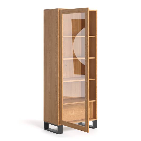 Industrielle Axel-Vitrine aus Eiche Breite: 100 cm