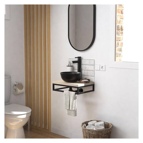 Badmöbel-Set SOHA 3-teilig Braun - Holzwerkstoff - 40 x 11 x 30 cm