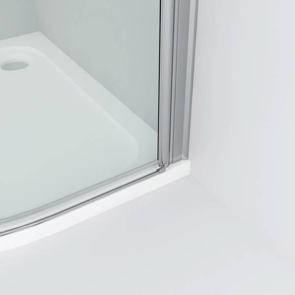 Duschabtrennung Viertelkreis Drehtür Silber - Glas - 90 x 195 x 90 cm