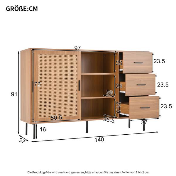 Sideboard Diapause Braun - Holzwerkstoff - 140 x 91 x 37 cm