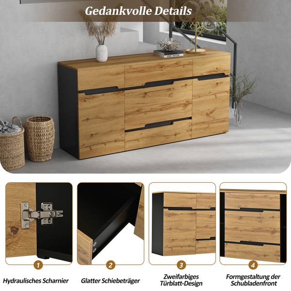 Sideboards Moonbow Braun - Holzwerkstoff - 160 x 80 x 40 cm