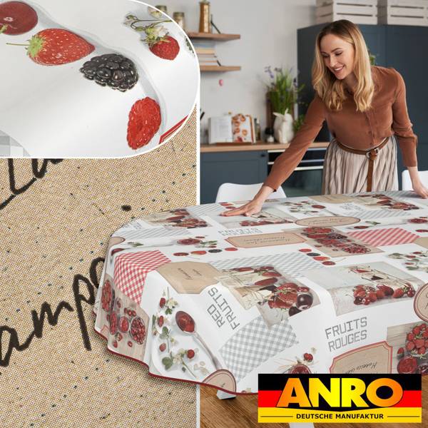 Wachstuchtischdecke Sommer mit SAUM Tiefe: 240 cm
