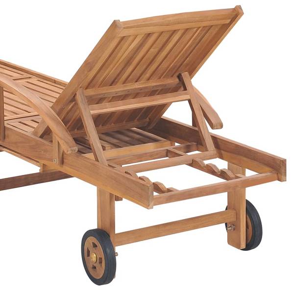 Zonnestoel 3007889-1 geel - teakhout - 59 x 35 x 195 cm