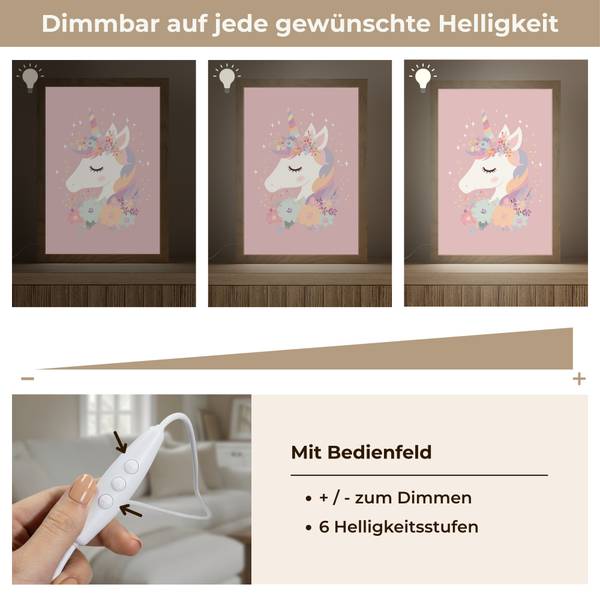 WANDLEUCHTE Einhorn 20 x 30 cm