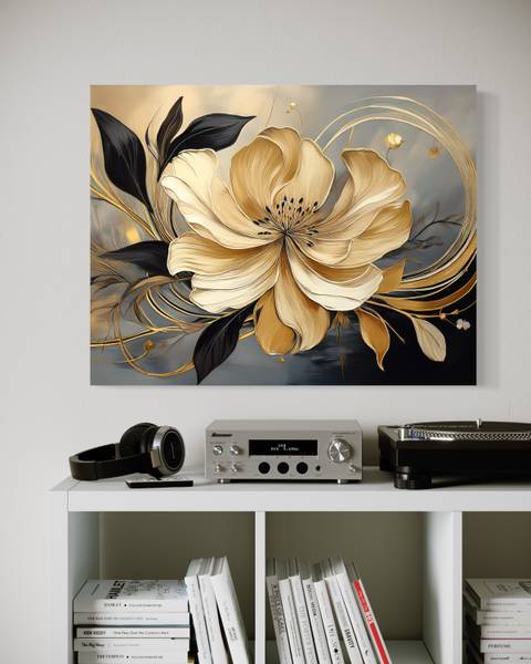 Wandbild blume abstraktion 100 x 70 cm