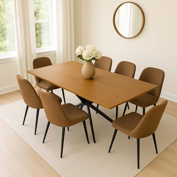 Eettafel O57 walnoothouten look