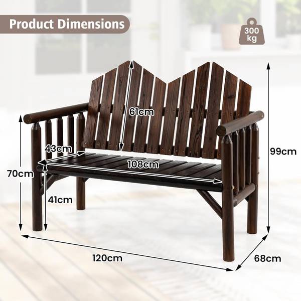 Gartenbank ZB34805NZDE Braun - Holzwerkstoff - 68 x 99 x 120 cm