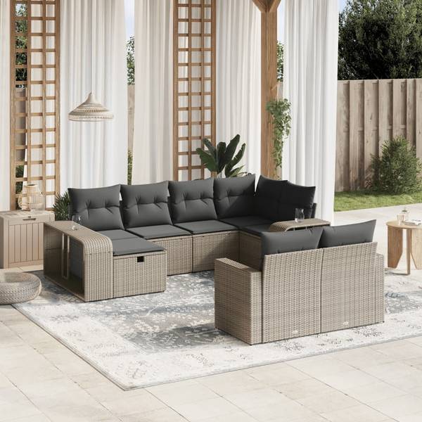Garten-Lounge-Set 3036629-1 (10-teilig) Hellgrau