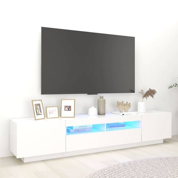 TV-Schrank mit LED-Leuchten D840 Weiß