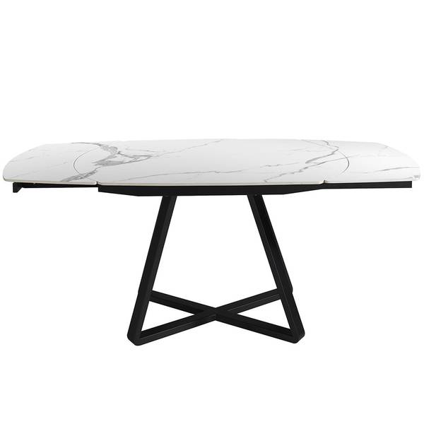 Esstisch 1096 Schwarz - Edelstahl - Marmor - 120 x 77 x 90 cm