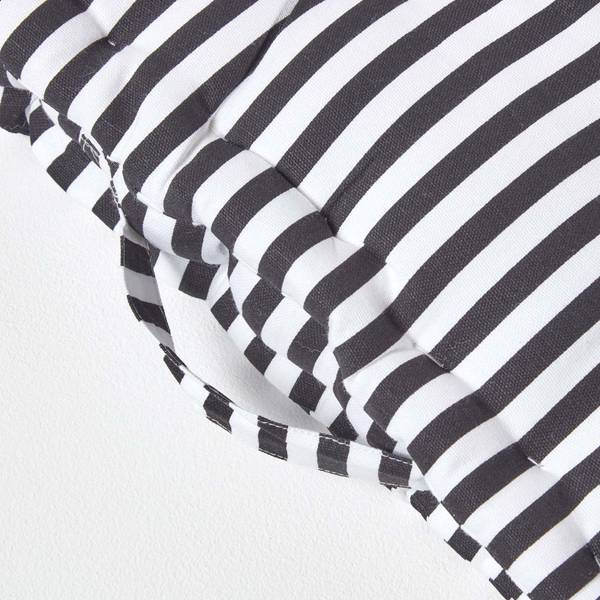 Zitkussen smalle strepen zwart - 40 x 8 x 40 cm