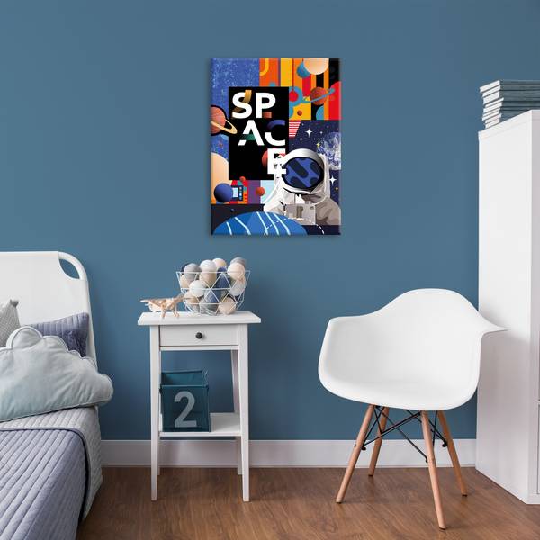 Leinwandbild Weltraum Blau - Baumwollstoff - 50 x 70 x 0 cm