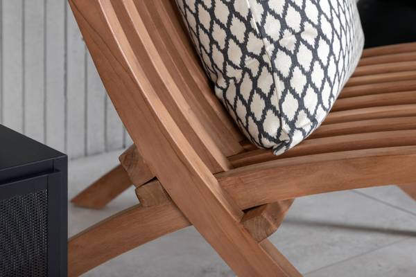 Chaise longue Kenya lot de 2 Marron - Bois massif - 73 x 85 x 63 cm