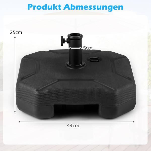 Parasolstandaard ZB34416NL zwart - metaal - 43 x 25 x 43 cm