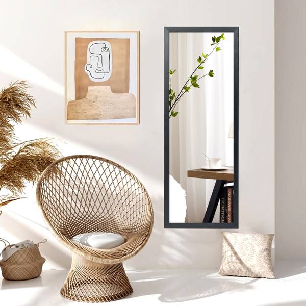 hangspiegel TI88554NWNL zwart - plaatmateriaal op houtbasis - 37 x 4 x 120 cm