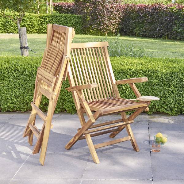 Klappbarer Gartensessel BALI Braun - Massivholz - 54 x 89 x 60 cm