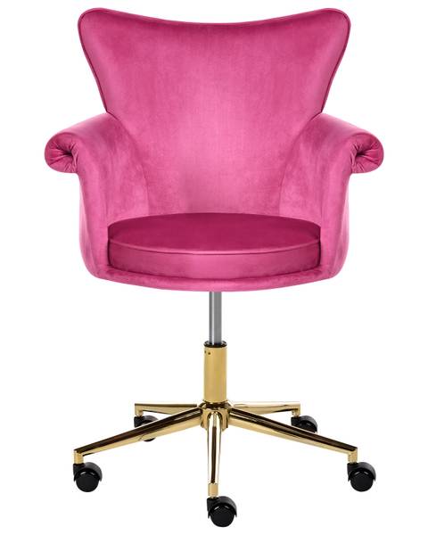 Bureaustoel VELENCIA goud - lichtpaars - roze