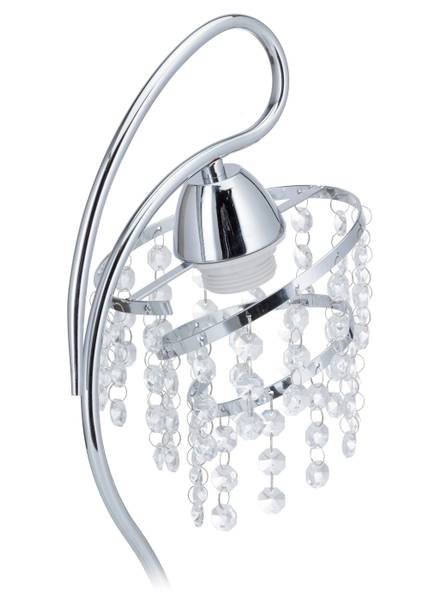 Tischlampe HH-CR-616LN-CH Silber - Glas - Metall - 21 x 45 x 21 cm