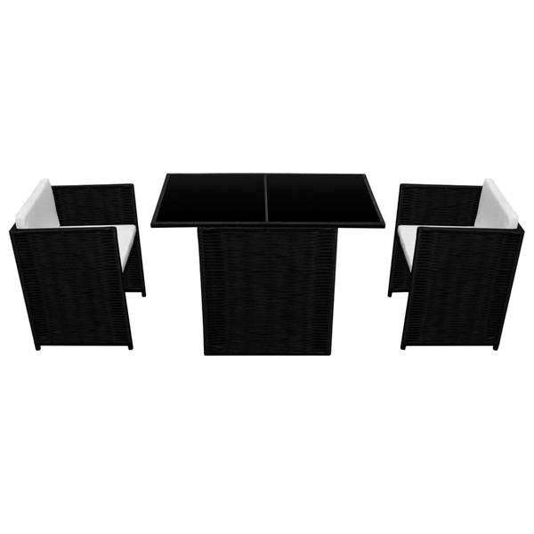 Bistro-Set 292855 3-teilig Schwarz - Polyester - 58 x 76 x 102 cm