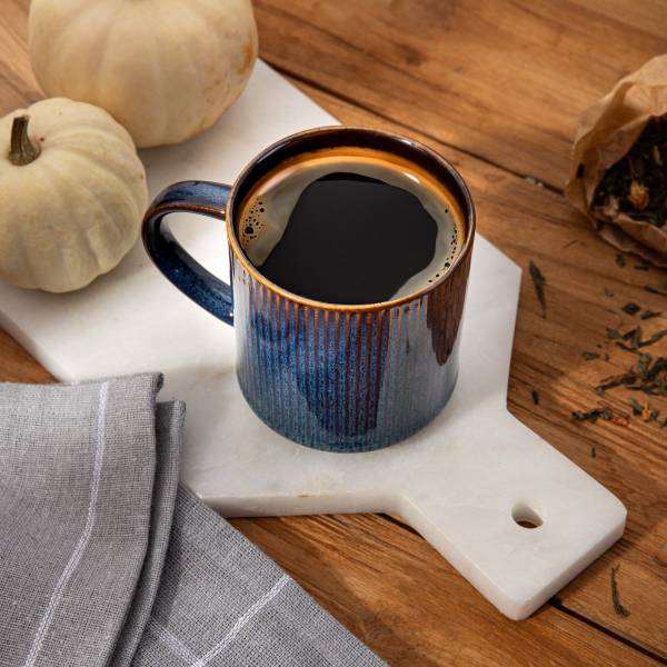 Becher CASPER 4er-Set Blau - Keramik - 9 x 9 x 9 cm