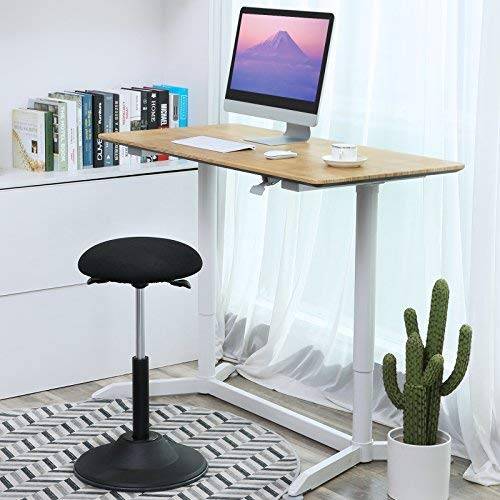 Arbeitshocker Bürohocker Schwarz - Textil - 37 x 70 x 37 cm