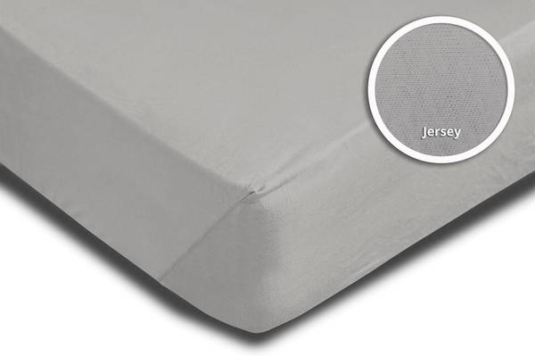 2 Spannbettlaken Jersey silber 120x200cm Silber - Jersey - 120 x 25 x 200 cm