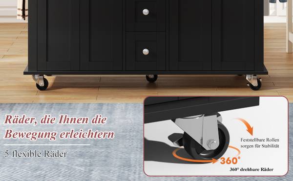 Kücheninsel BB8055 Schwarz