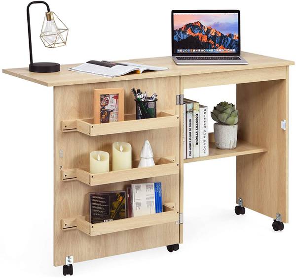2 in 1 Nähschrank Schreibtisch Beige