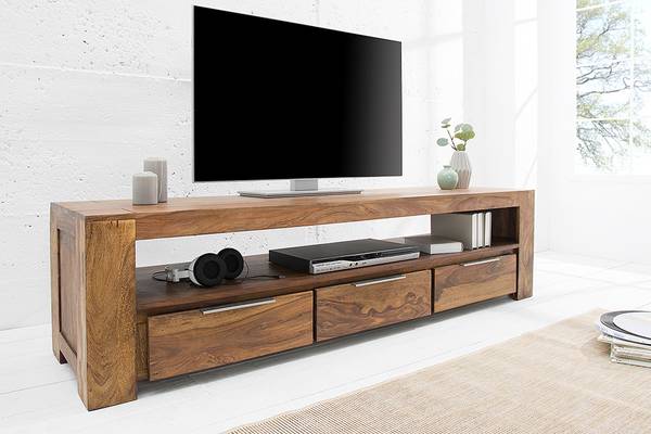 TV-Board MAKASSAR Braun - Sheesham - 170 x 45 x 45 cm