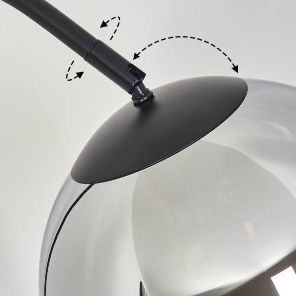Stehlampe Cesaro Grau - Silber - Aluminium - Klarglas - 11 x 141 x 105 cm